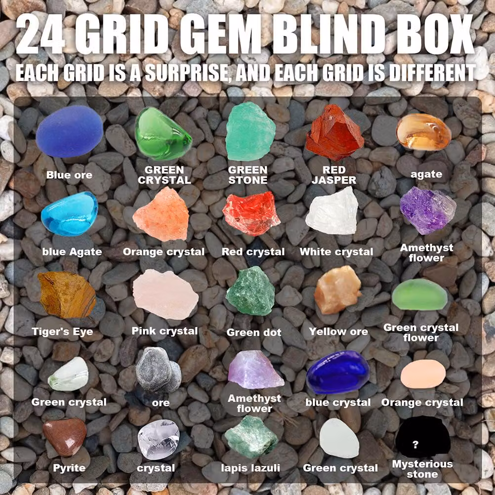 Calendario dell'Avvento di Natale da 24 giorni, giocattoli per bambini, confezione regalo minerale, giocattoli, minerale, dormitorio scolastico