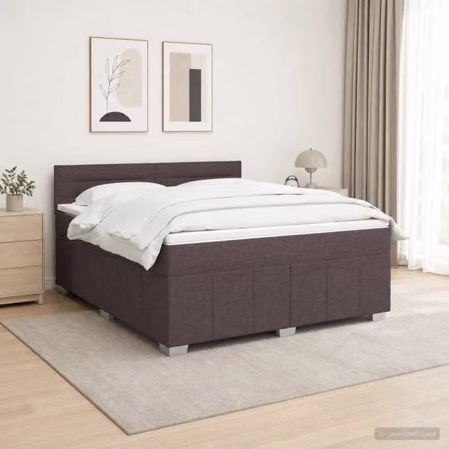 Letto box spring ibrido vidaXL con materasso a molle insacchettate, struttura imbottita in legno e tessuto, multicolore, L/P: 180 x 200 cm