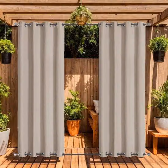 Ombrellone da giardino e terrazza - impermeabile - 2 pezzi - beige - 140 x 275 cm