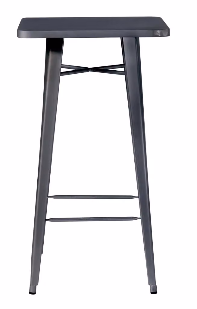 Tavolino da giardino quadrato GIORDANOSHOP in acciaio verniciato grigio opaco L/P/H: 60 x 60 x 108 cm – 2