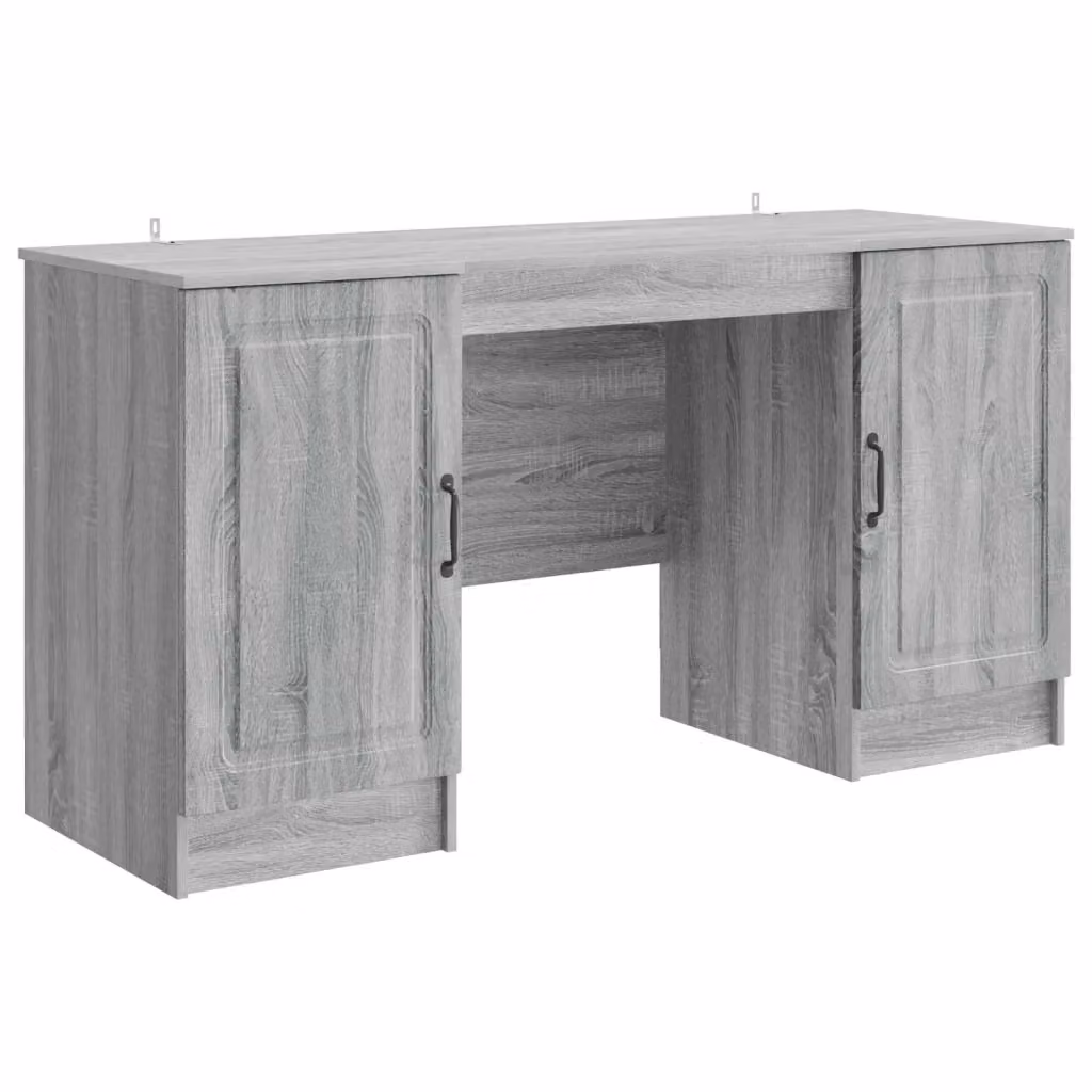 Scrivania moderna vidaXL in MDF laminato grigio L: 142,5 cm, P: 60 cm, H: 75 cm – 2
