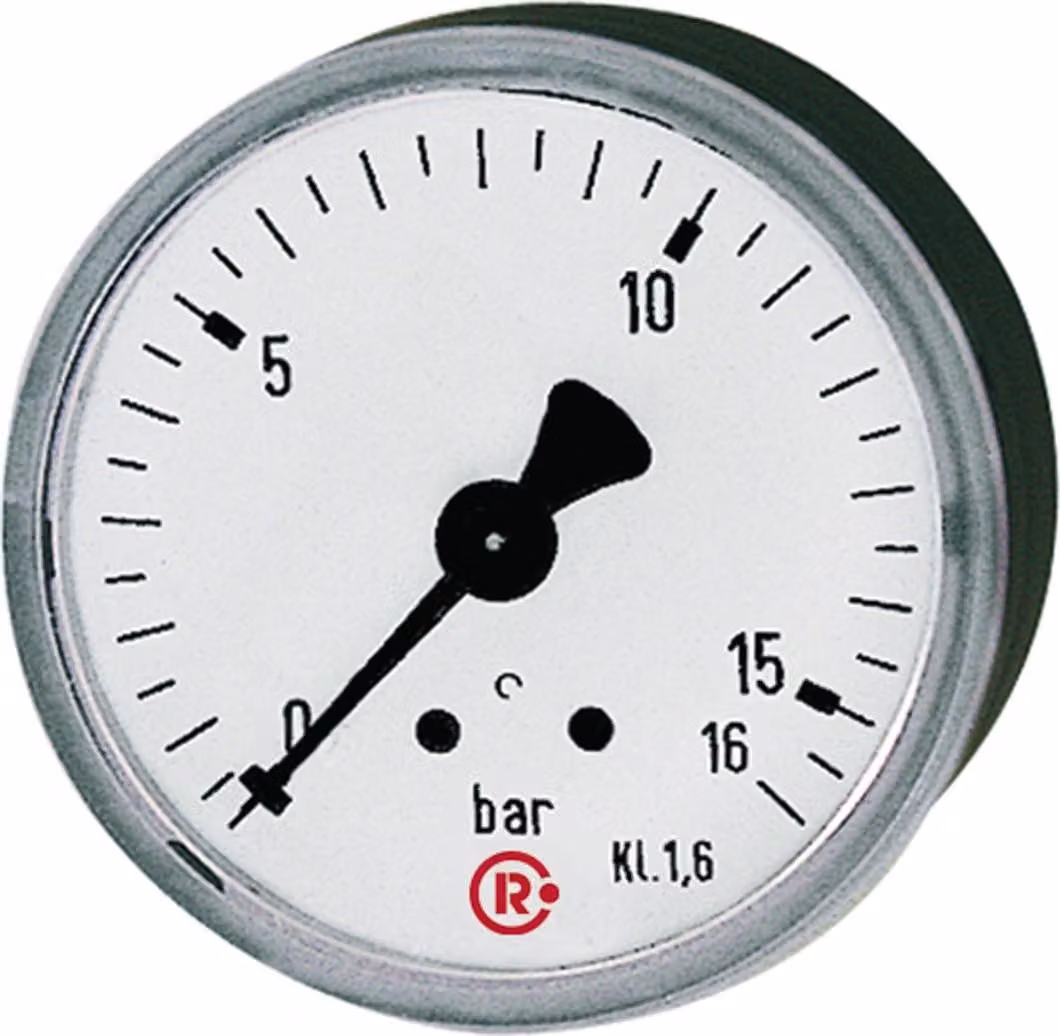 Manometro standard Riegler, custodia in lamiera d'acciaio, G 1/4 posteriore, 0-6,0 bar, Ã˜ 50