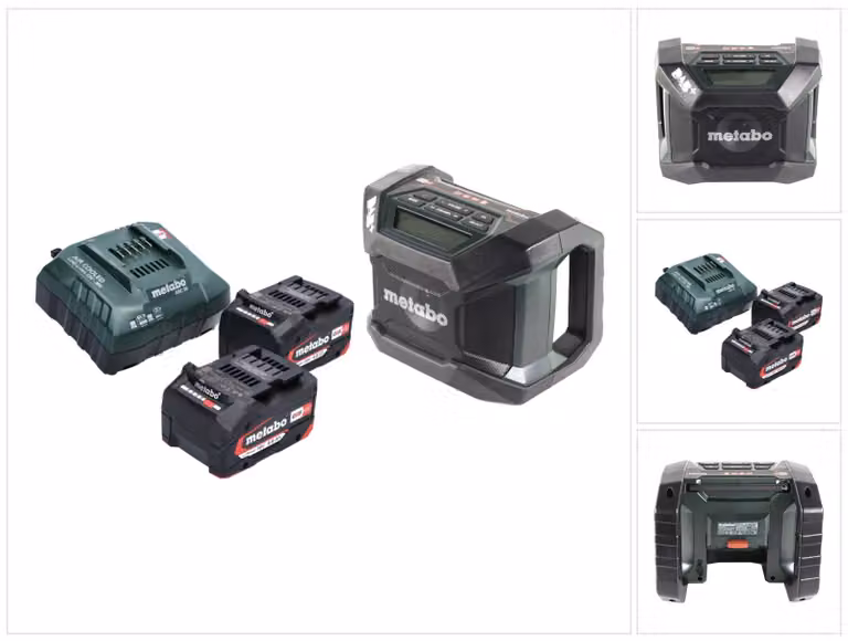 Radio da cantiere a batteria Metabo R 12-18 DAB+ BT 12-18 V DAB+ + 2 batterie 4,0 Ah + caricabatterie