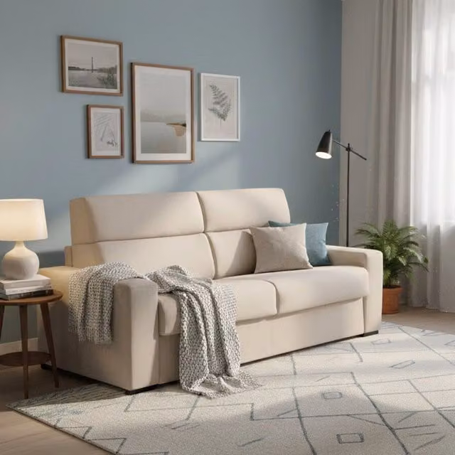 Quindici Divano Letto 3 Posti DMORA Made in Italy con Rivestimento Sfoderabile Grigio Tortora L: 220 cm, P: 95 cm – 1