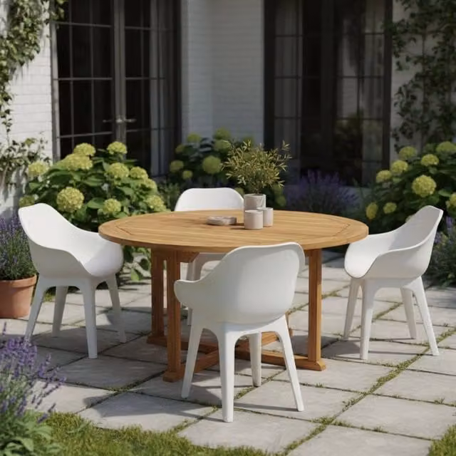 Set di 4 sedie da esterno Beachfield DMORA Made in Italy, colore bianco