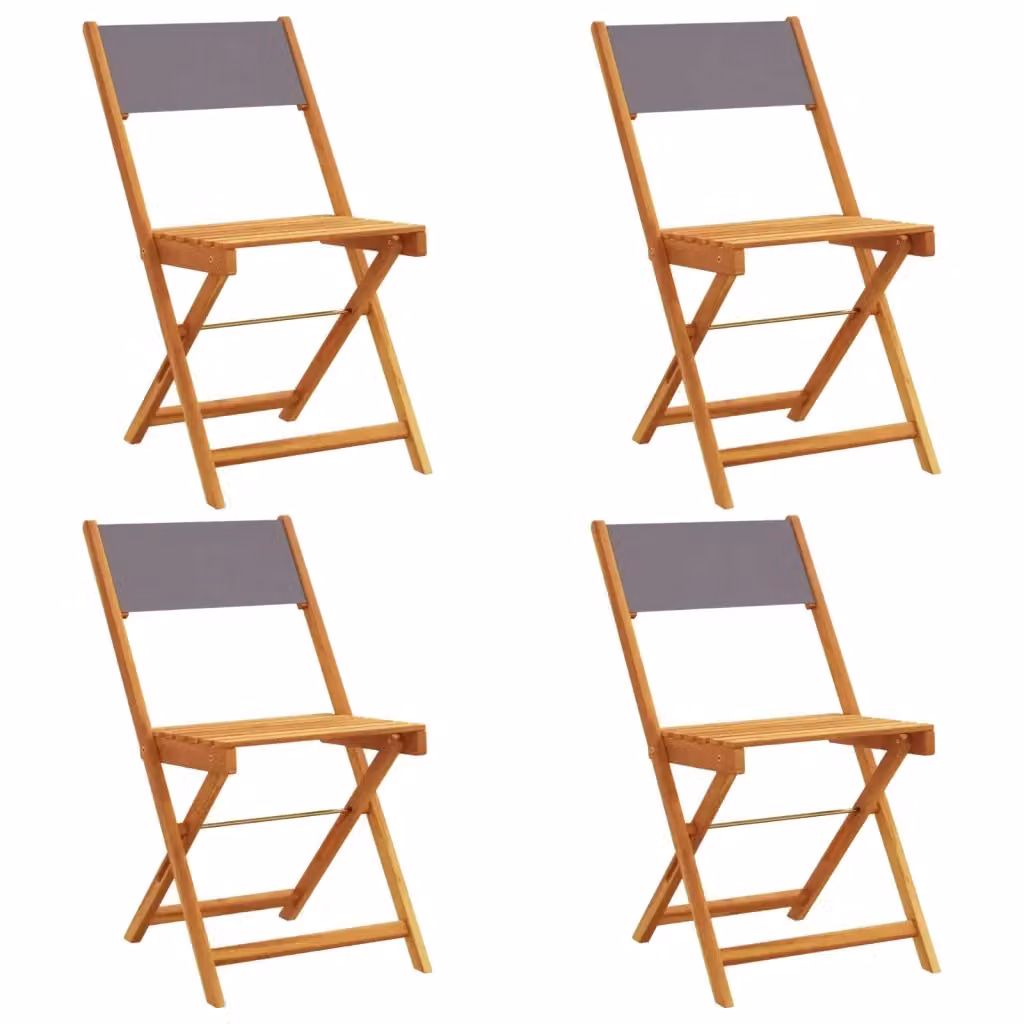 Set di 4 sedie pieghevoli vidaXL in legno di acacia oliato e tessuto antracite resistente ai raggi UV – 2