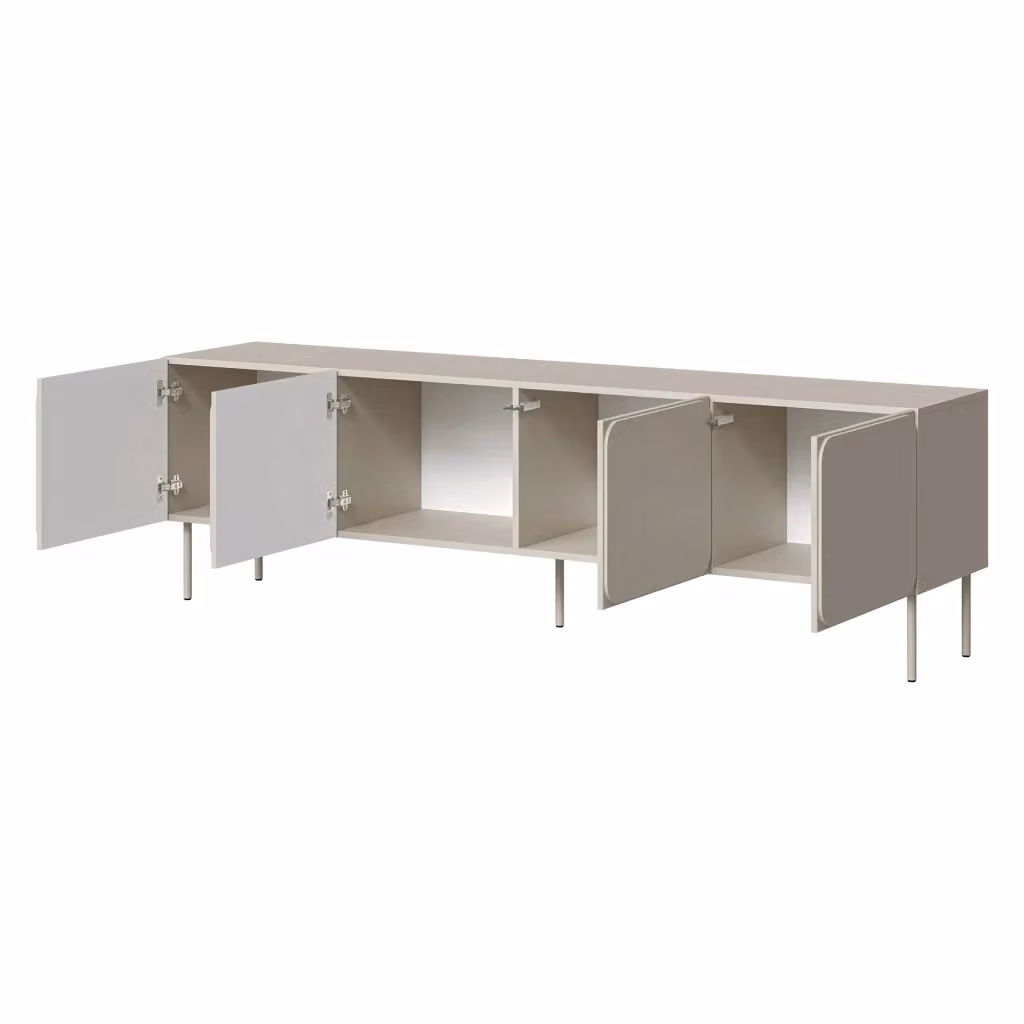 Mobile porta TV Mornago DMORA con un ripiano, beige, L 200 x P 42 x H 60 cm – 2
