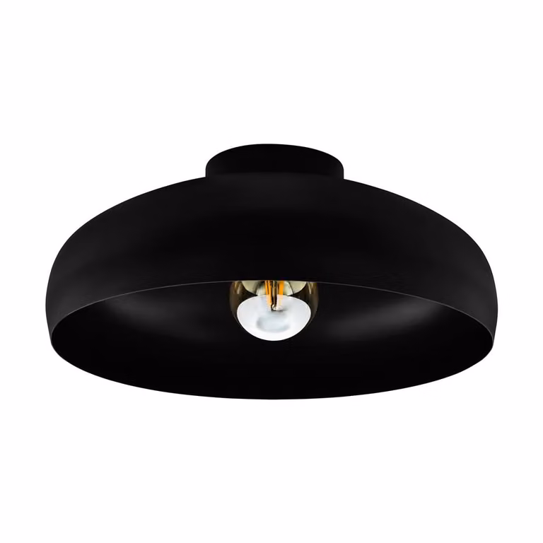 Plafoniera Contemporanea Mogano 1 Luce Acciaio Nero