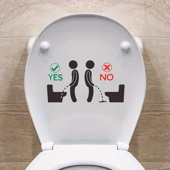 Adesivo per WC, autoadesivo, rimovibile, in plastica, decalcomania, bagno, toilette, sedile, indicatore di urina
