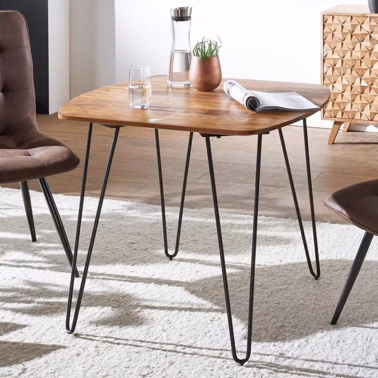 Tavolo da pranzo KELA 80x80x76 cm in legno massiccio di sheesham
