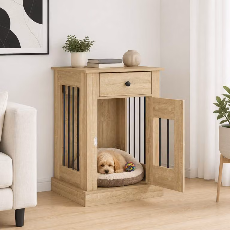 Mobile da cassa per cani vidaXL in Rovere Sonoma, marrone, L 50 cm x P 47,5 cm x H 80 cm