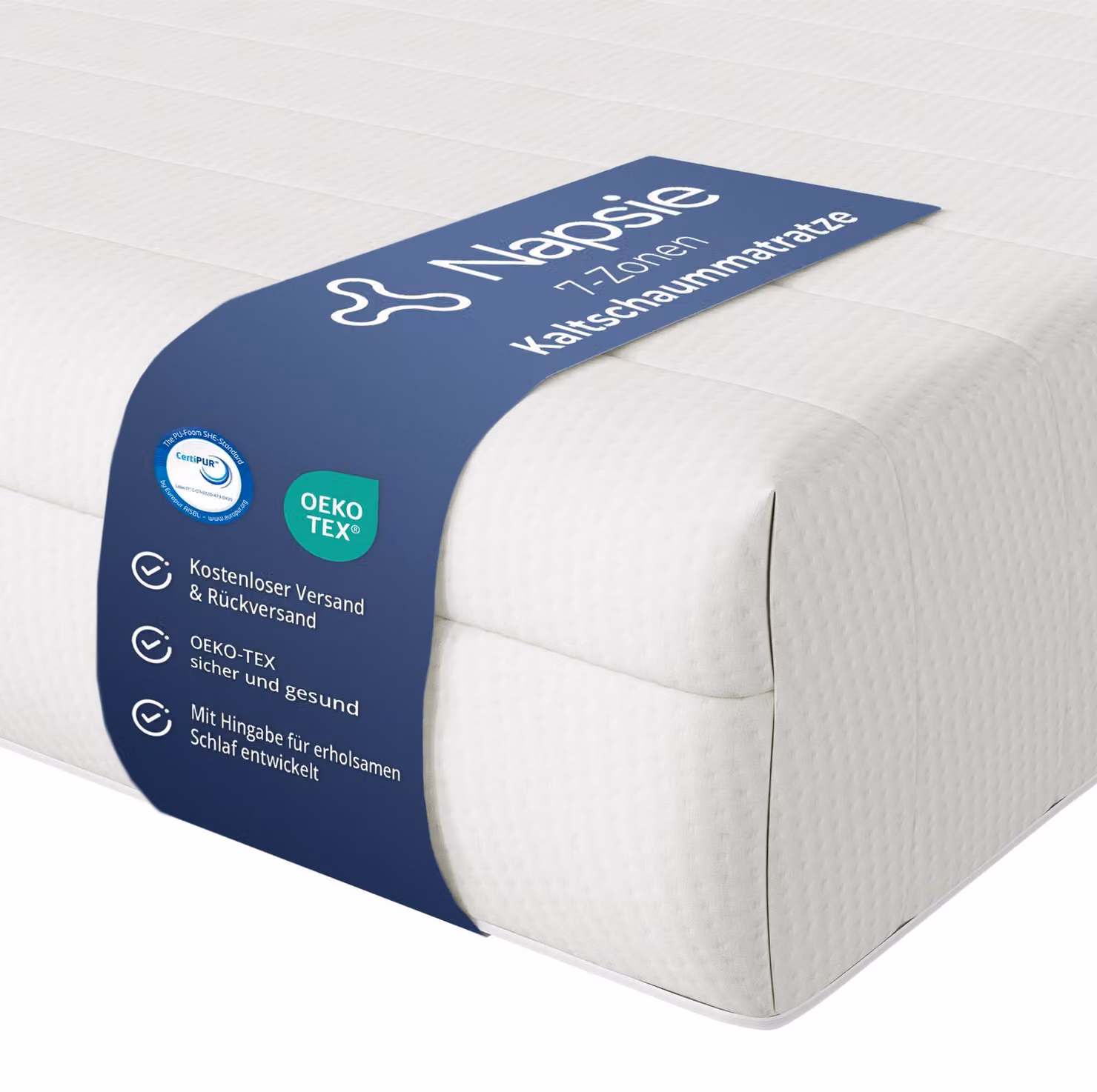 Materasso NAPSIE a 7 zone, 90x200 cm | Durezza H3 (media) | Materasso in schiuma fredda ergonomica