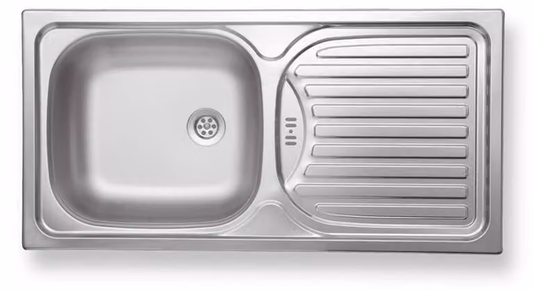 Lavello Novaservis 43,5x86 con gocciolatoio e troppopieno in acciaio inox