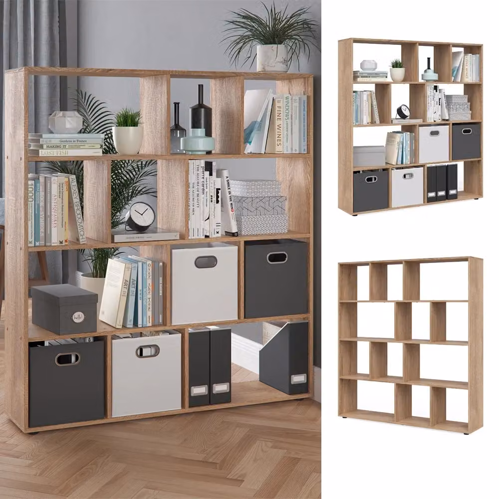 Scaffale Pilar Vicco in stile scandinavo color marrone L: 131.6 cm, H: 143 cm, P: 29 cm – 2