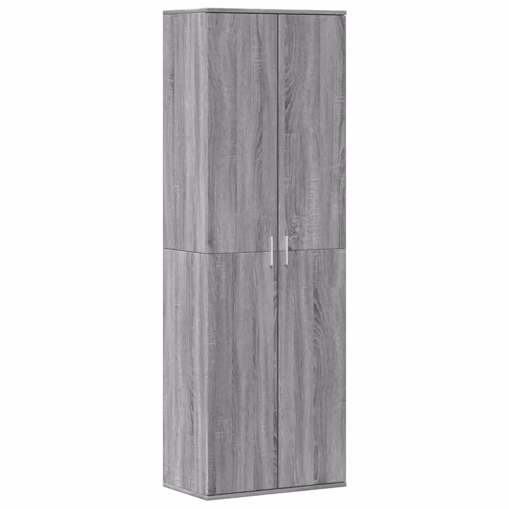 Credenza moderna vidaXL in legno MDF grigio da appendere al muro L: 60 cm, P: 35 cm, H: 180 cm – 2