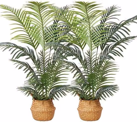 Set da 2 palme artificiali da 120 cm Palme artificiali per soggiorno e camera da letto