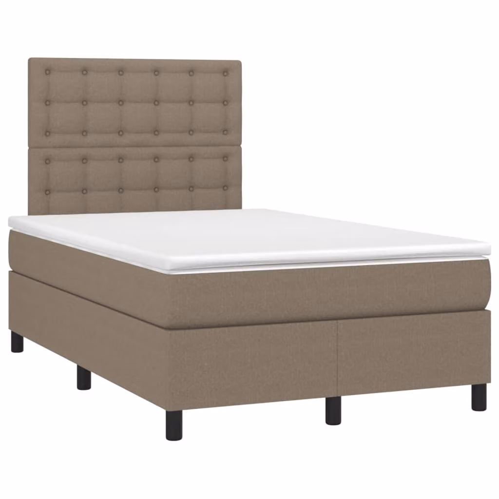 Maison Exclusive - Letto boxspring con materasso e LED Taupe 120x190 cm Tessuto