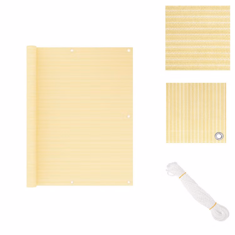 vidaXL Schermo per balcone, beige, 120x300 cm, HDPE - Tende da sole e protezioni solari