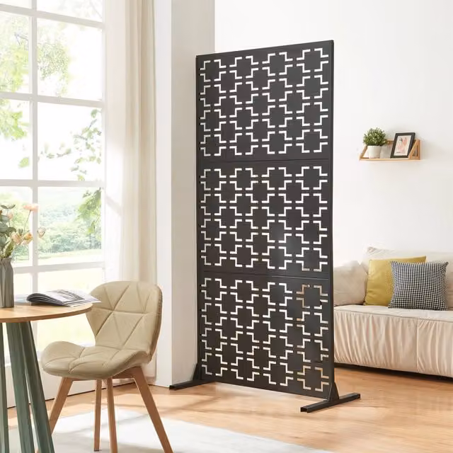 Pannello Divisorio Aaskis casa.pro in Acciaio Traforato Nero L: 100 cm, H: 200 cm – 1