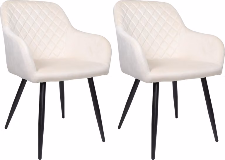 Set di 2 sedie da sala da pranzo ALBATROS SALO, beige - Sedia imbottita moderna ed elegante, confortevole - Elegante sedia da cucina, sedia da sala da pranzo o sedia da tavolo da pranzo in stile retrò
