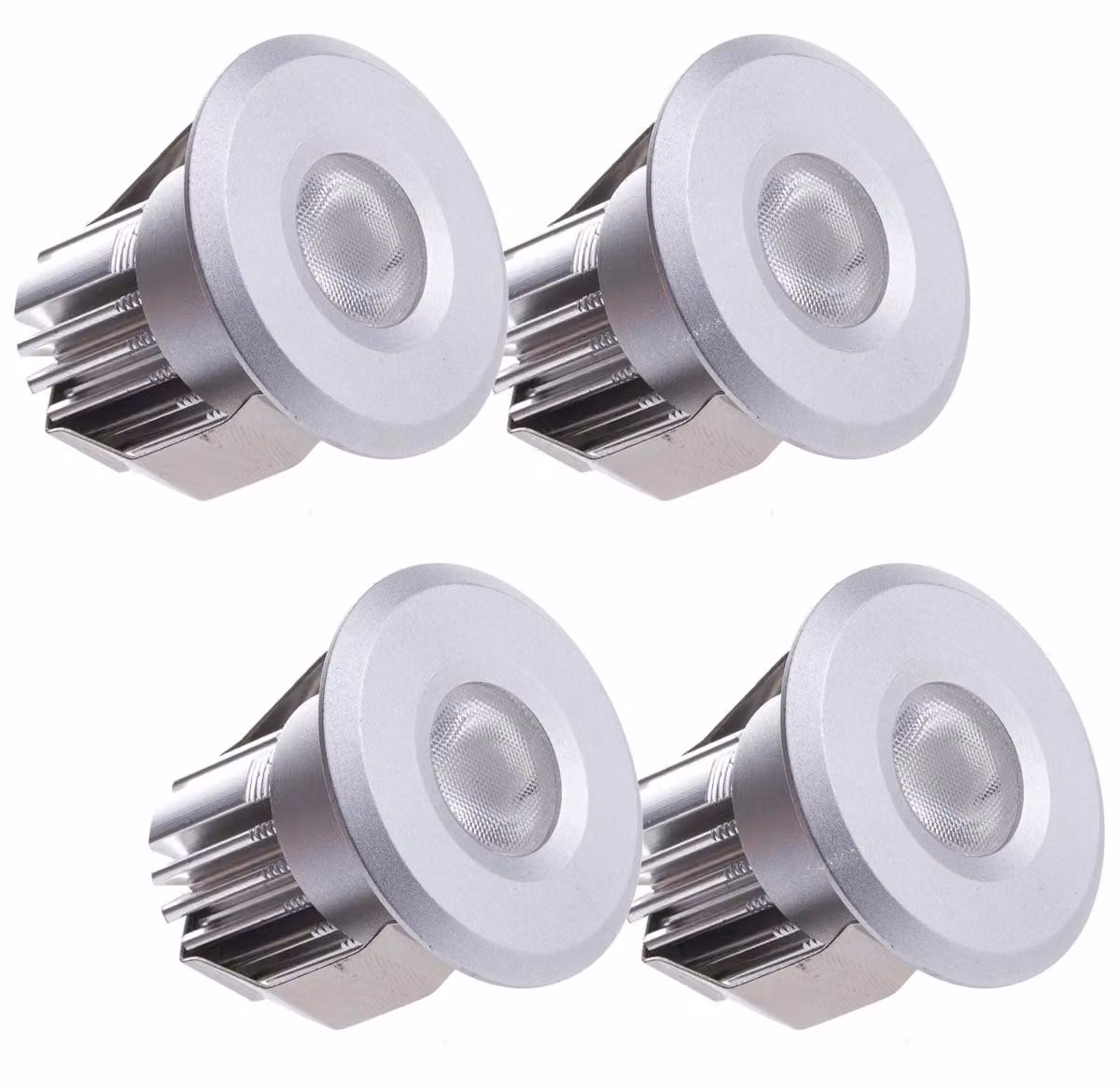 Set di faretti LED da incasso, 4 pezzi, dimmerabili, 600 lumen, luce bianca fredda