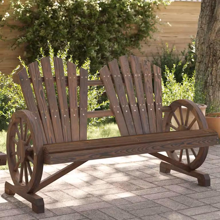 vidaXL Sedia da Giardino Adirondack a 2 Posti in Legno di Abete Marrone L/P/H: 119 x 87 x 63,5 cm