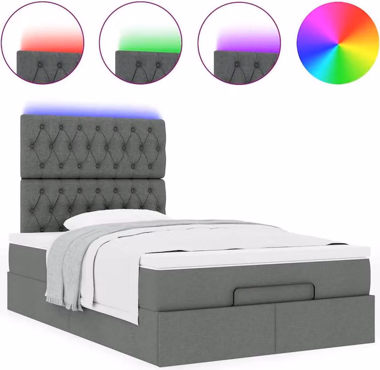 Struttura Letto Pouf con Materasso 120x200 cm in Tessuto