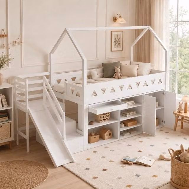 letto per bambini massello bianco 90 x 200 cm