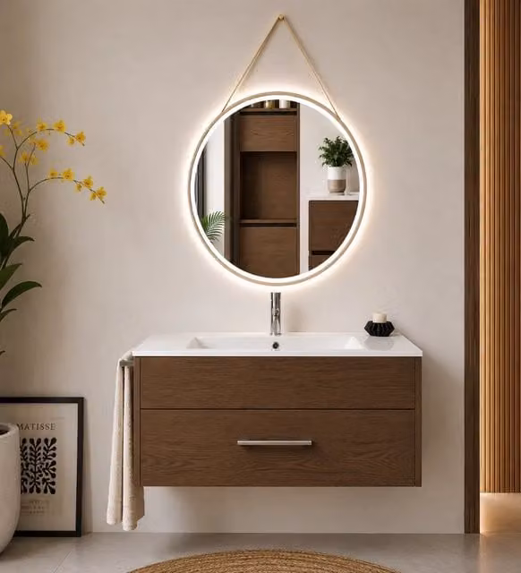 Mobile bagno con lavabo ORIGENBATH FLORENCIA senza specchio 60x35 cm frassino tea