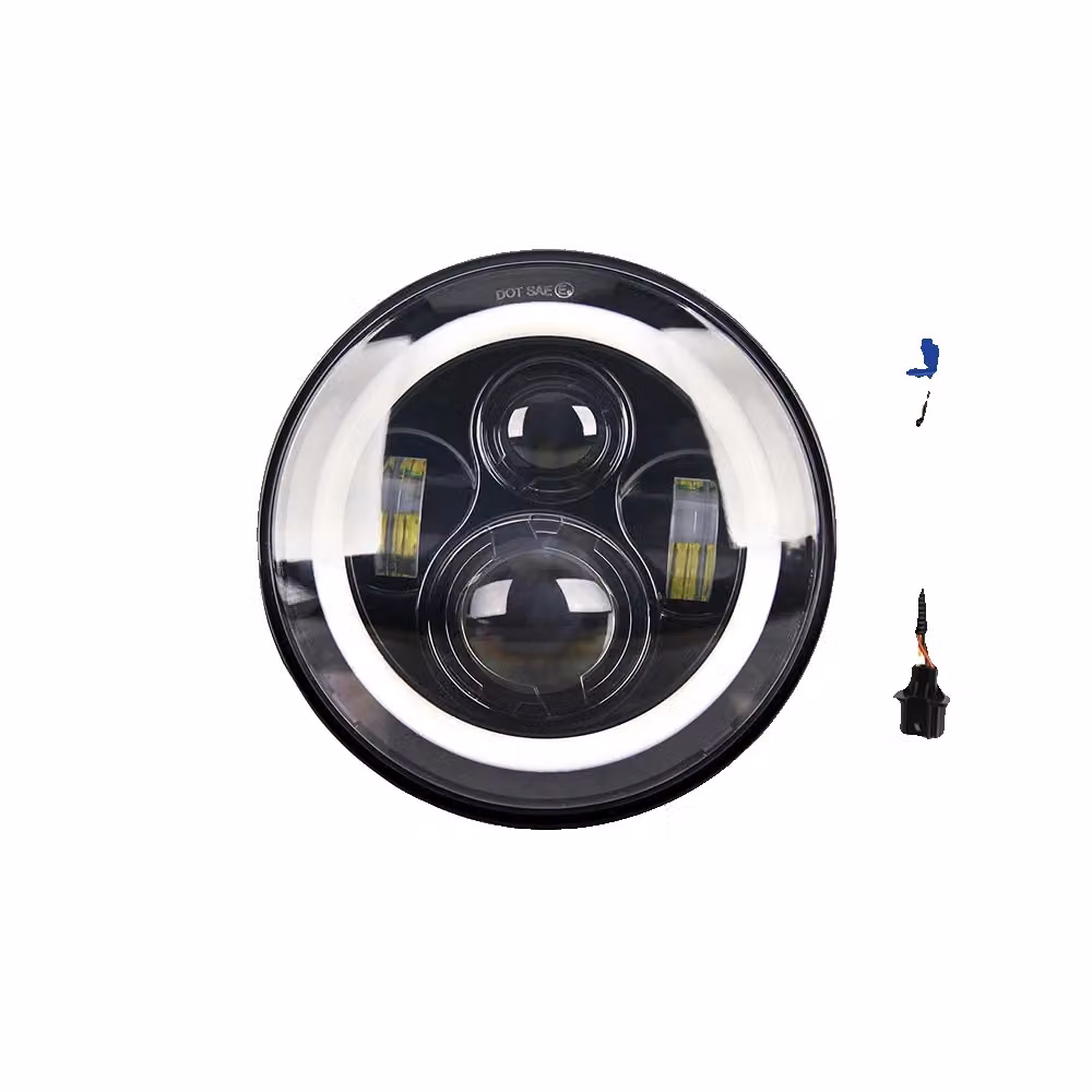 Fari a LED, abbaglianti/anabbaglianti, struttura resistente, nero
