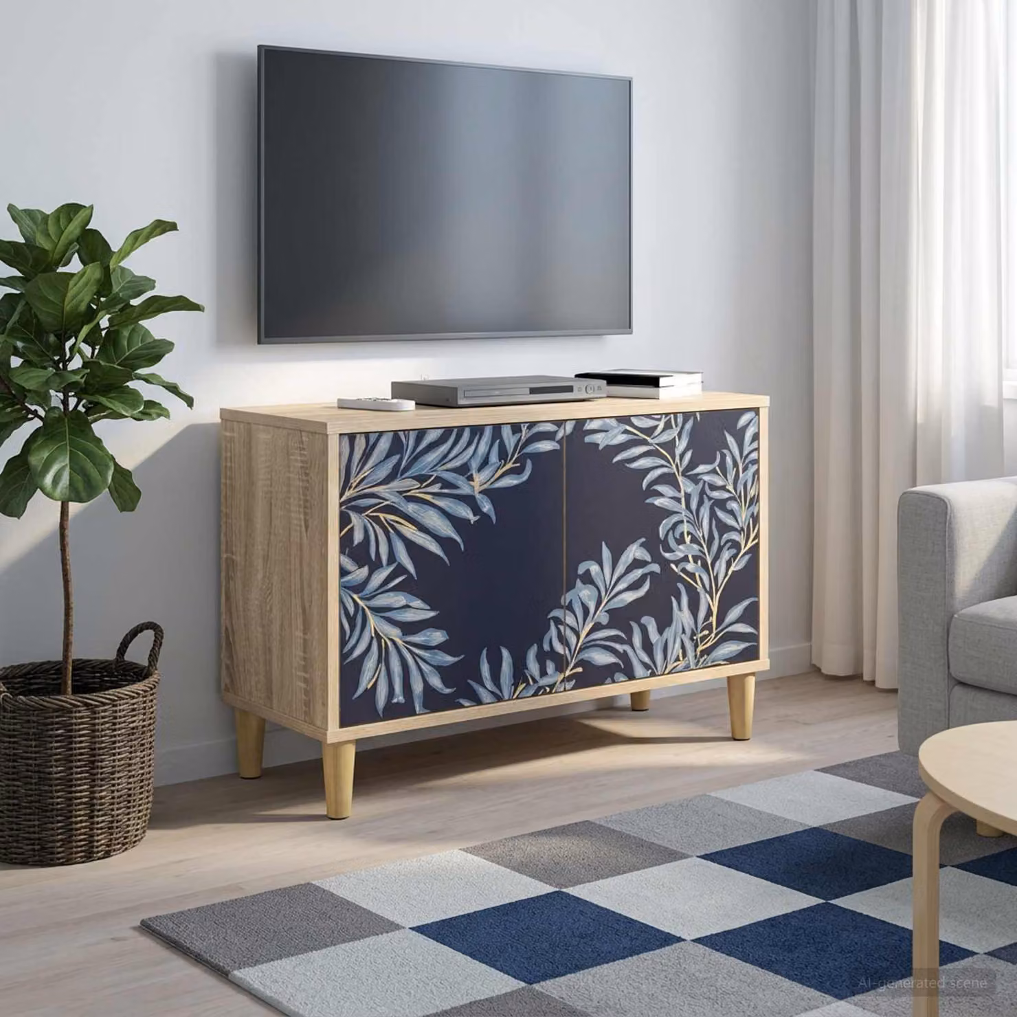 Mobile TV vidaXL DOKKUM moderno in legno ingegnerizzato color marrone L: 69 cm, P: 33 cm, H: 50 cm