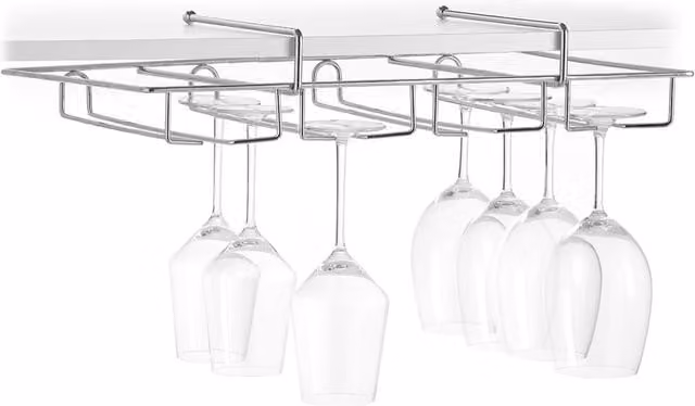 Portabicchieri sospeso Zeller Present in metallo color argento per 16 calici