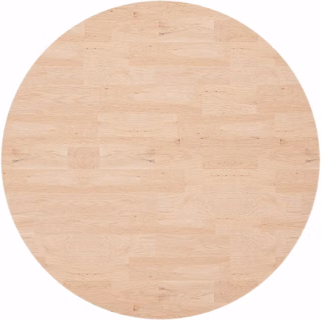Piano Tavolo Rotondo in Rovere Massello Non Trattato vidaXL, Diametro: 90 cm, Spessore: 2,5 cm, Colore: Marrone/Beige