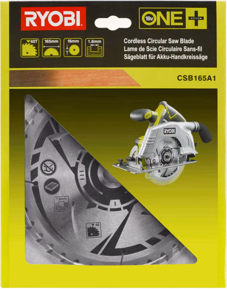 Lama RYOBI 165 mm per sega circolare a batteria CSB165A1