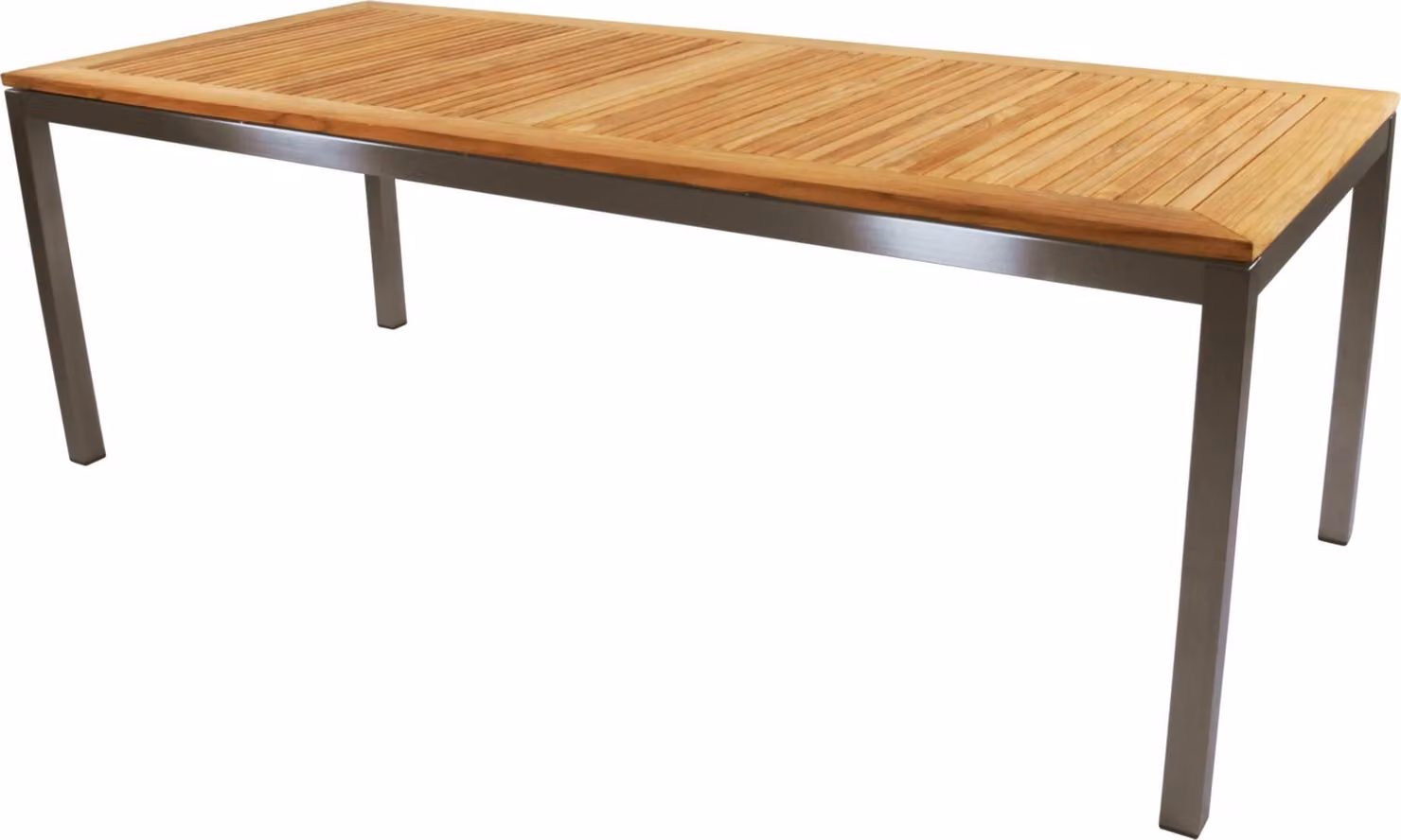 Tavolo - 220x92 cm - acciaio inox - legno di teak
