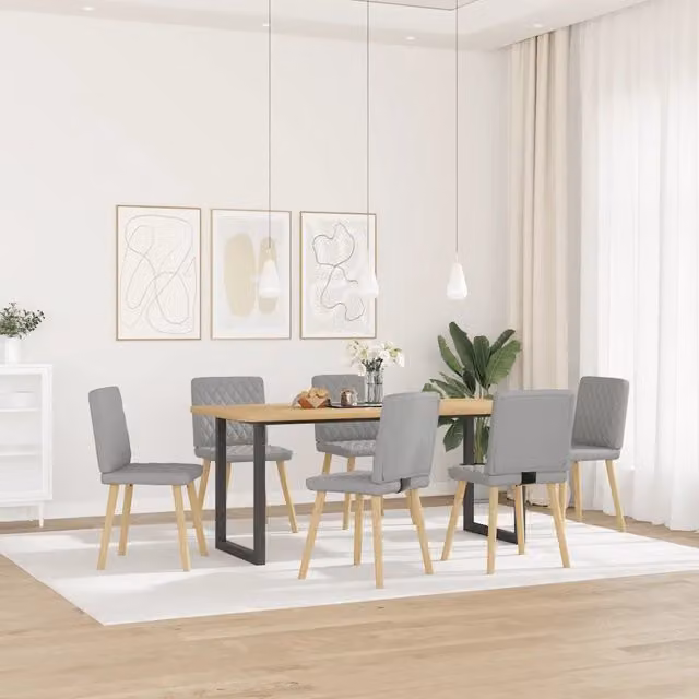 Sedie da Pranzo 6 pz Grigio Nuvola in Tessuto 3315500