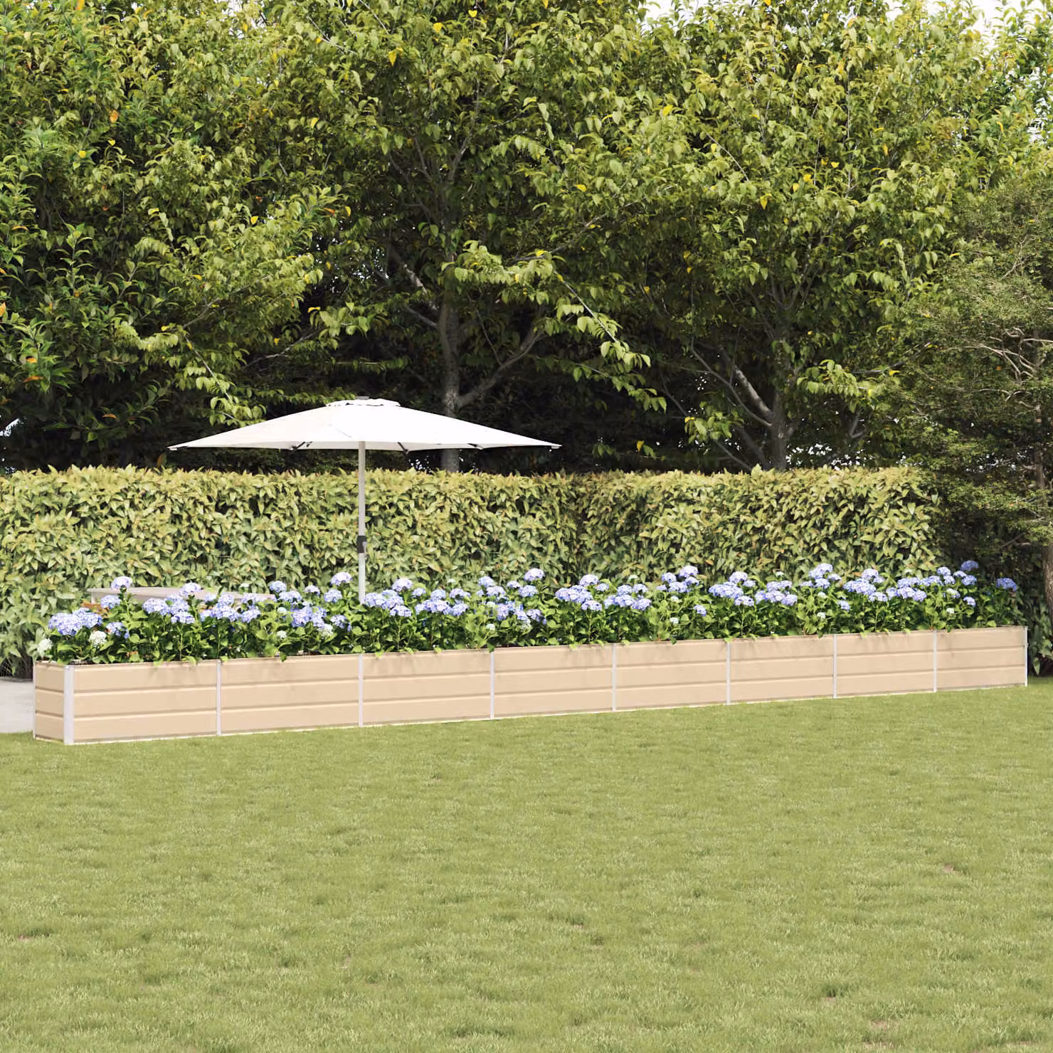 Fioriera vidaXL in acciaio zincato beige L: 770 cm, P: 50 cm, H: 45 cm – 1