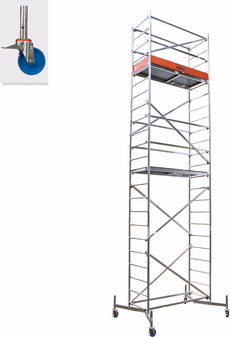 KRAUSE ClimTec Gerüst 7m inkl. Fahrrollensatz Ø 125mm