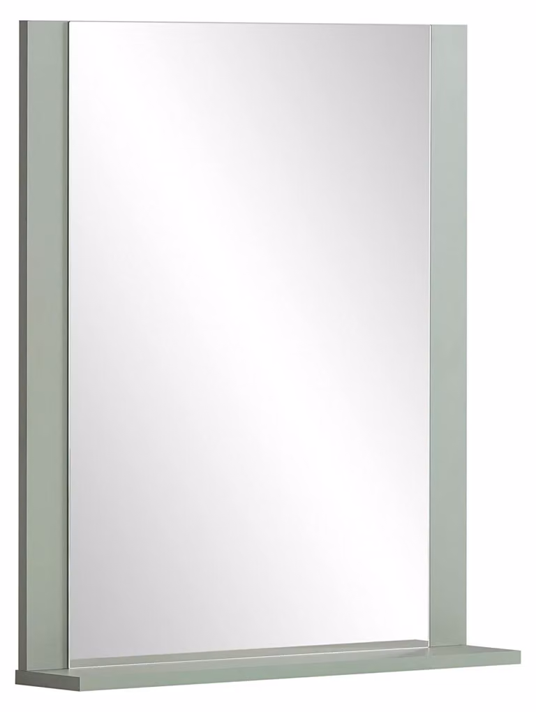 Specchio con ripiano, colore pistacchio, dimensioni 59,6 x 12,3 x 71,1 cm