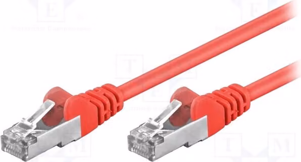 1 cavo rosso, 1 metro, PVC, 2 connettori RJ45-Kabel 5e