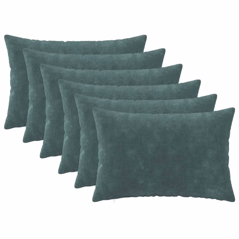 Set di 6 federe vidaXL HEERLEN in microfibra blu petrolio, 50 x 75 cm