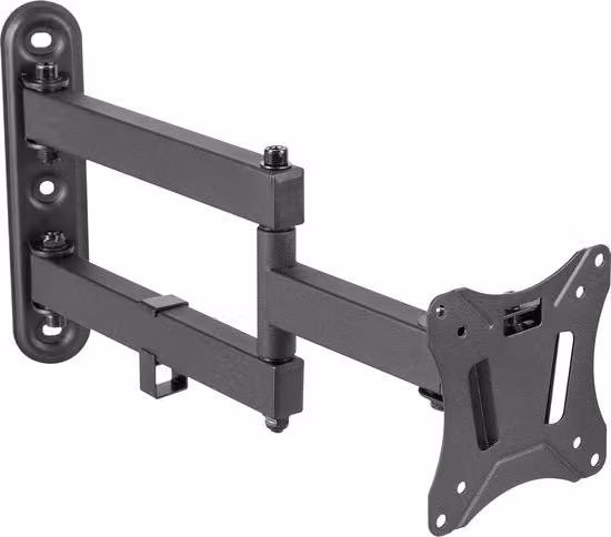 Sostegno per monitor PC girevole e inclinabile per schermi da 13-27 pollici, colore nero, compatibile con attacco VESA 75x75 mm e 100x100 mm