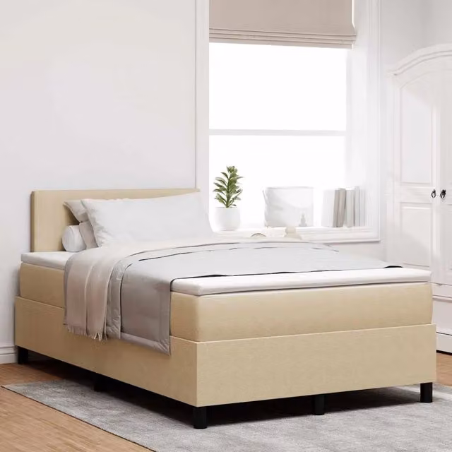 Letto a Sorgente LED Grigio chiaro e bianco 120 x 190 cm 3337594
