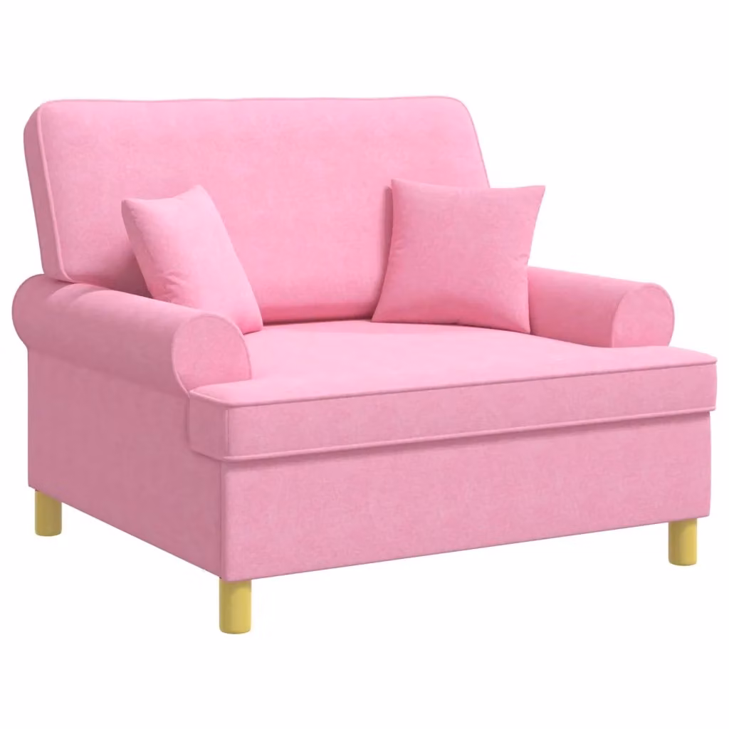 Poltrona relax XXL vidaXL in tessuto rosa con cuscini e braccioli – 2