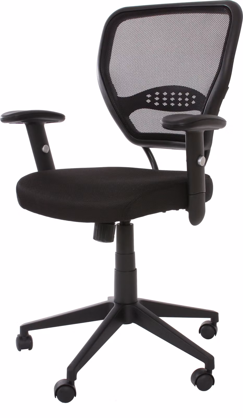 Sedia da ufficio professionale Chicago, poltrona direzionale girevole, portata 150 kg, tessuto ~ nera con braccioli