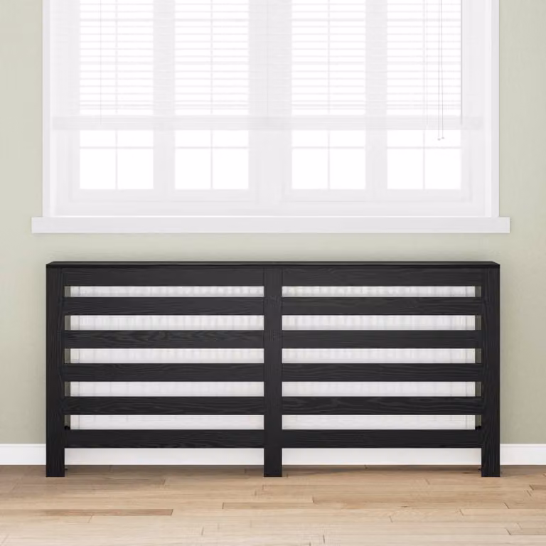 Copertura per radiatori vidaXL Rovere Nero, L 175 cm x P 20 cm x H 82 cm