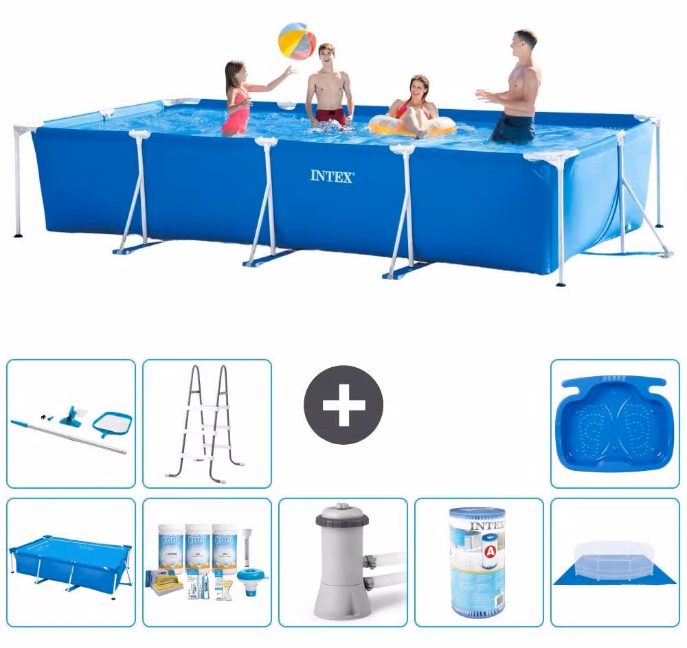 Piscina fuori terra rettangolare - 450x220x84 cm - 9 pezzi - Modello S30311