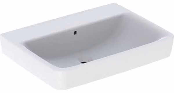 Geberit Renova Plan, lavabo, 65x48 cm, sans trou pour robinetterie, avec trop-plein, 501642, 501.642.00.1, 501.642.00.1