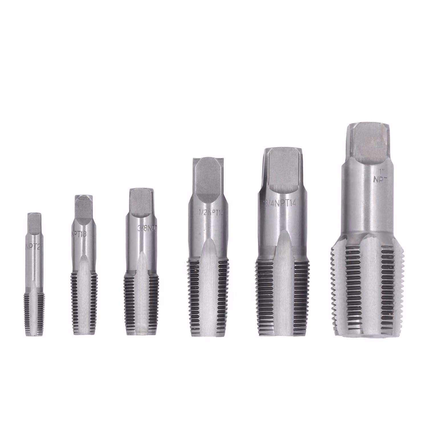 6Pcs Rubinetto per tubi NPT 1in 3/4in 1/2in 3/8in 1/4in 1/8in Kit di strumenti di filettatura Acciaio al carbonio per tubi in PVC