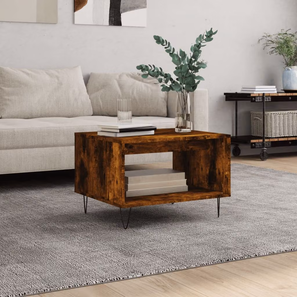 Maison Exclusive - Tavolino in rovere affumicato 60x50x40 cm Materiale ligneo